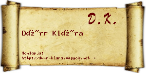 Dürr Klára névjegykártya