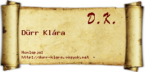 Dürr Klára névjegykártya